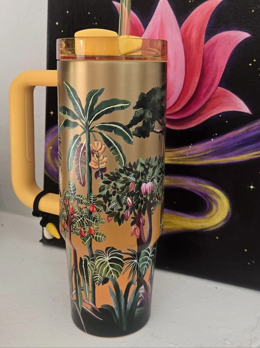 STANLEY x FARM RIO PROTOUR TUMBLER | TROPICAL WOODS GOLD | 30 oz
